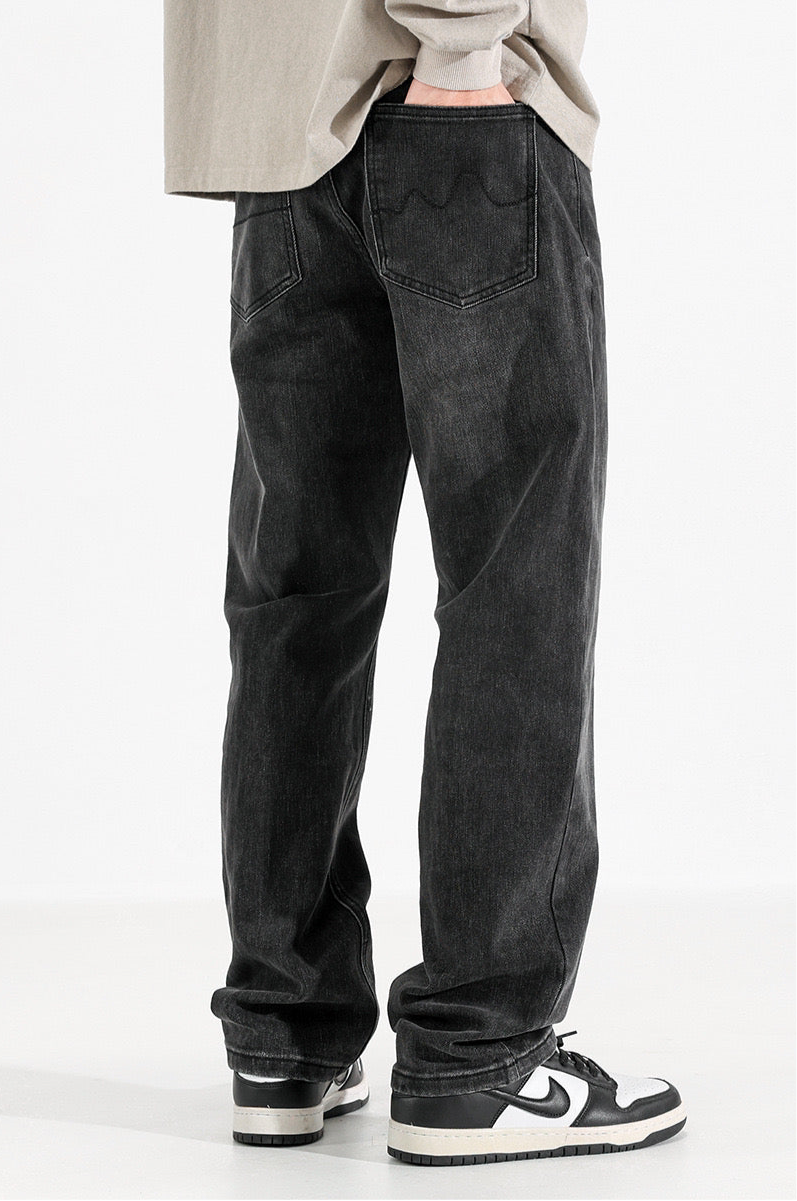 lockere Herren Jeans, dunkelgrau
