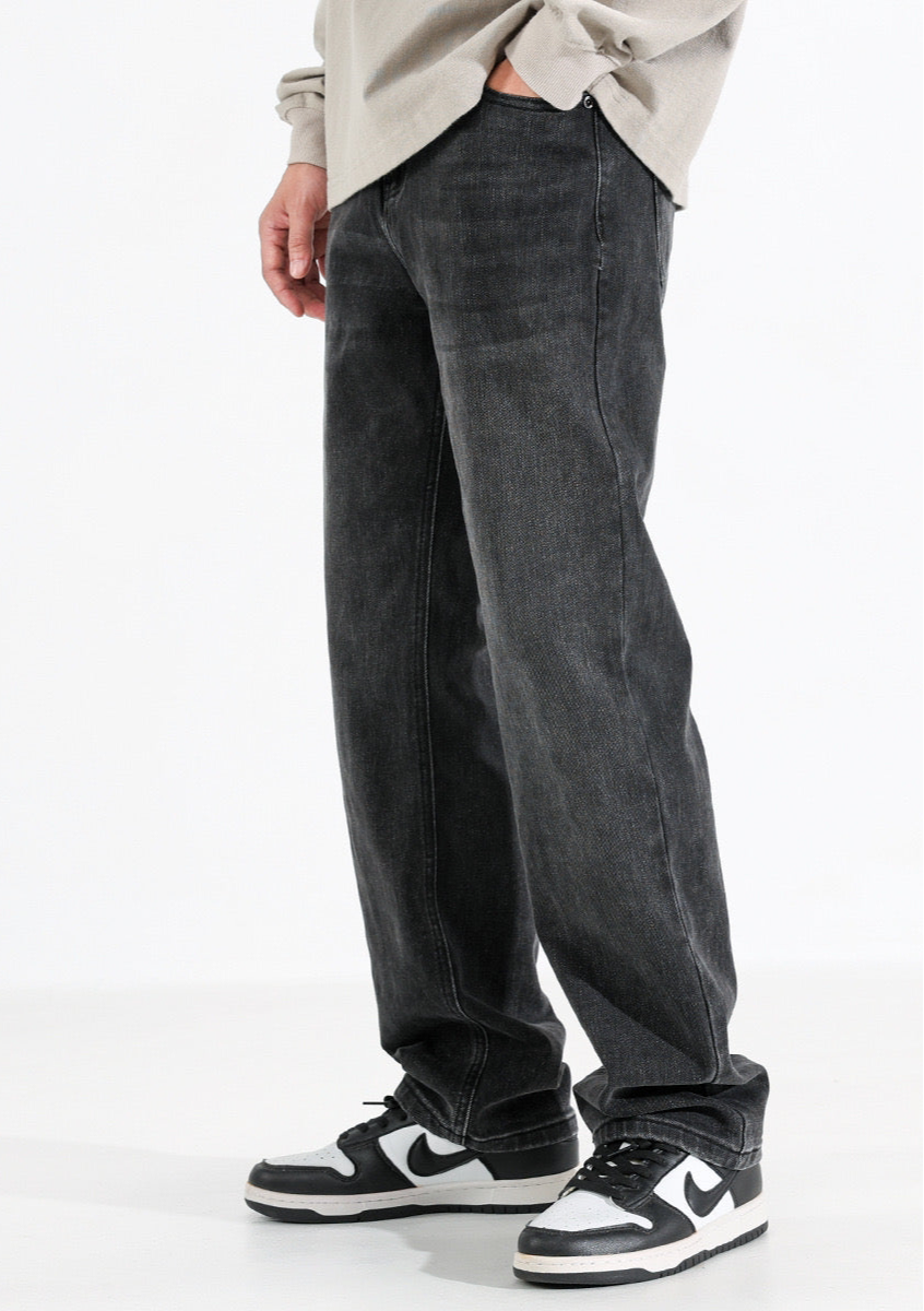 lockere Herren Jeans, dunkelgrau