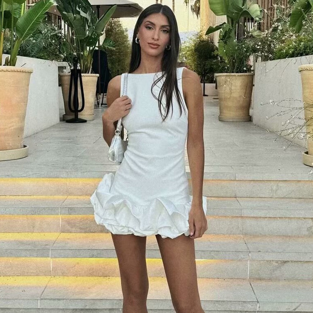 kurzes Rüschen Minikleid