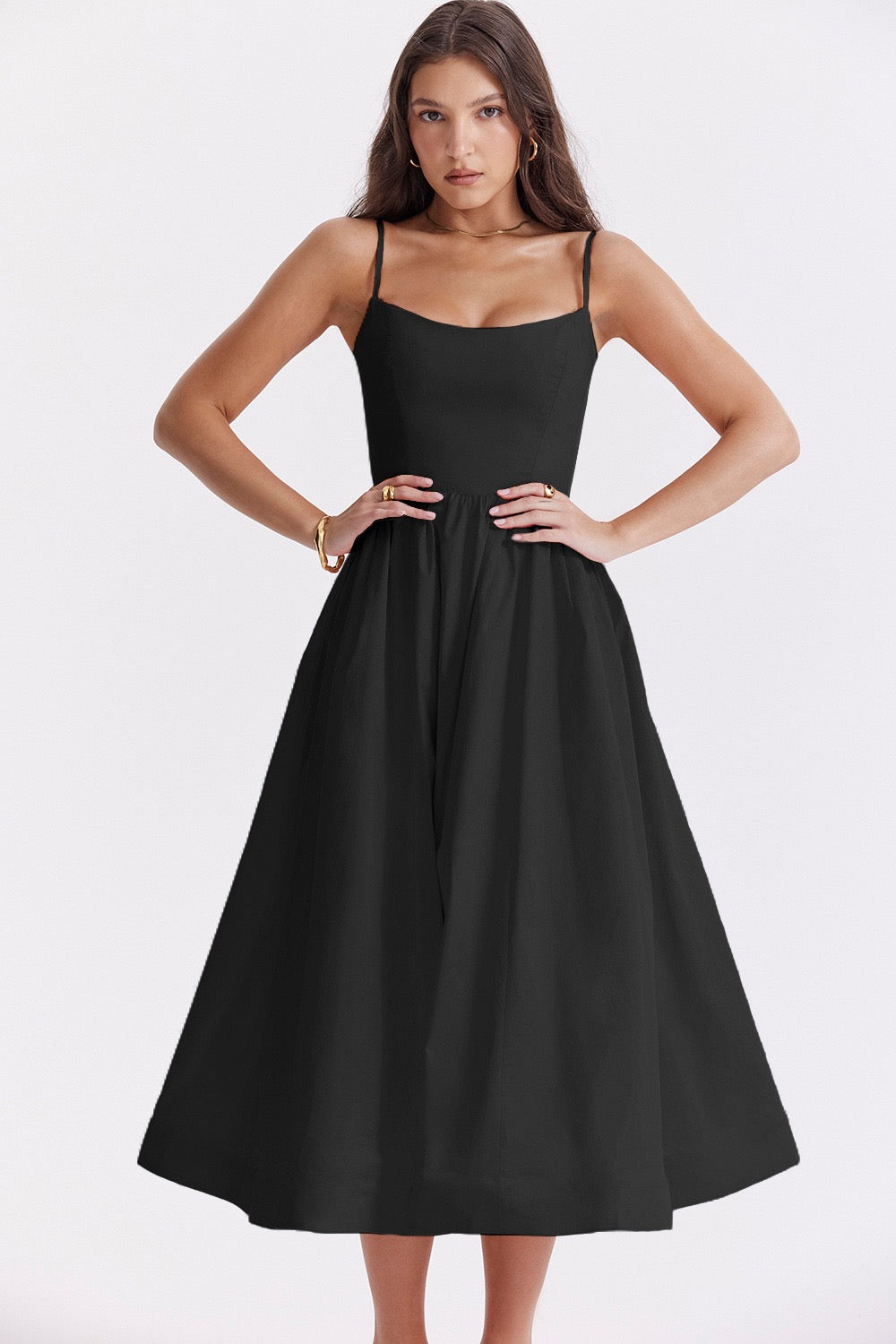 langes Ballerina Pliseekleid
