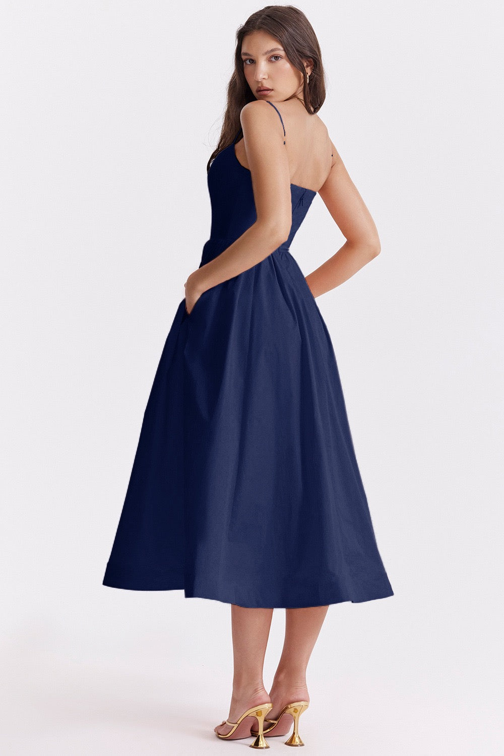 langes Ballerina Pliseekleid