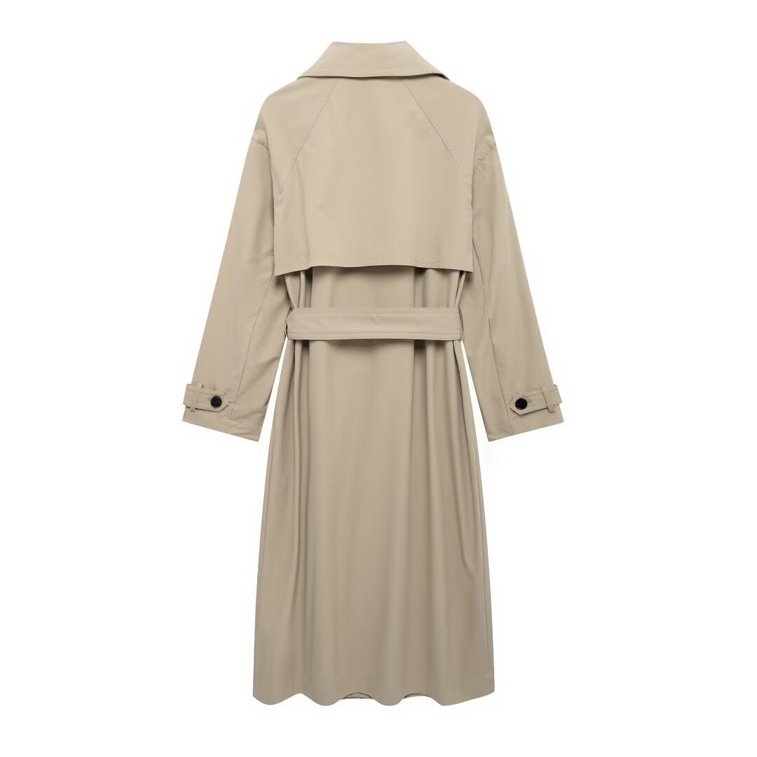 langer Frühlingstrenchcoat, beige