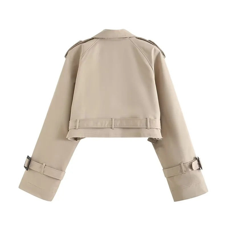 cropped Trenchcoat, beige