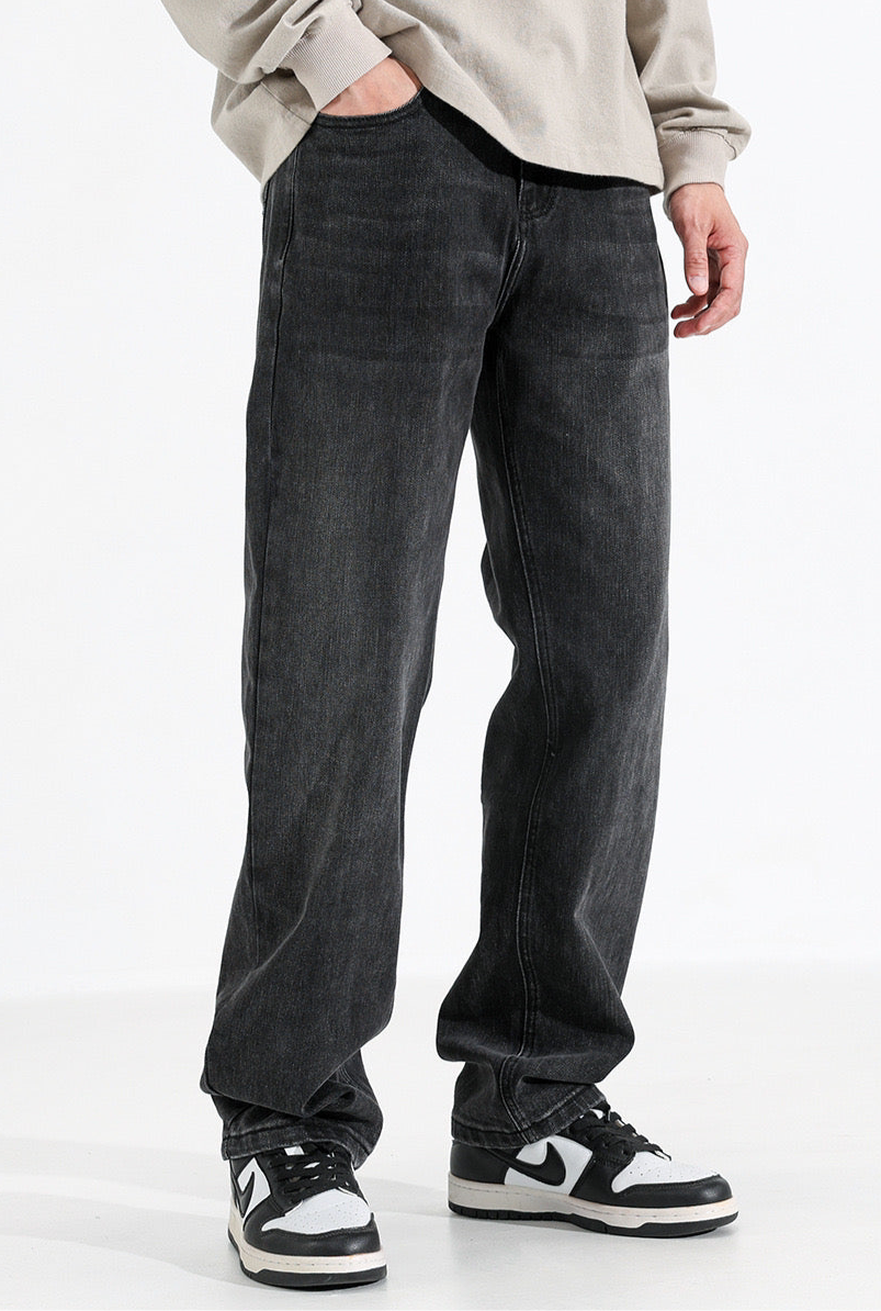 lockere Herren Jeans, dunkelgrau