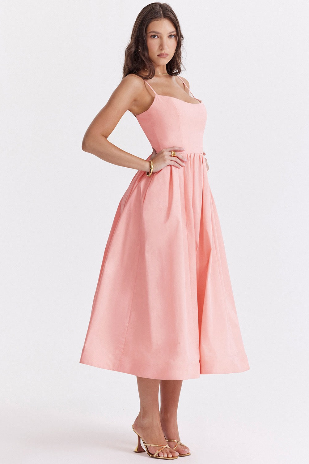 langes Ballerina Pliseekleid