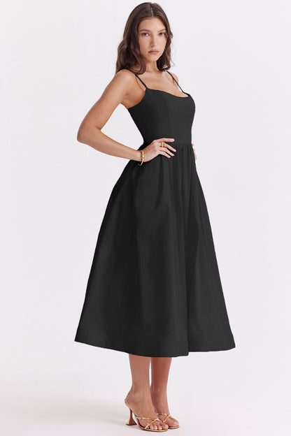 langes Ballerina Pliseekleid