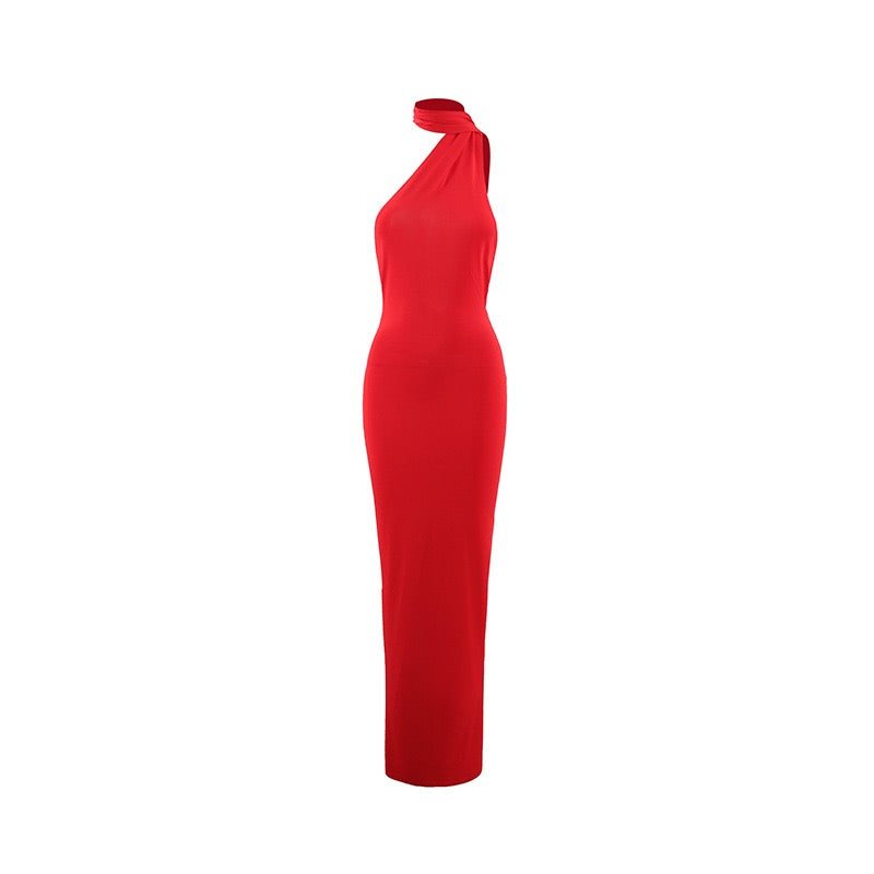 rückenfreies Neckholder Kleid, rot