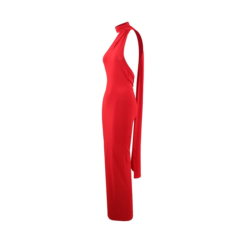 rückenfreies Neckholder Kleid, rot