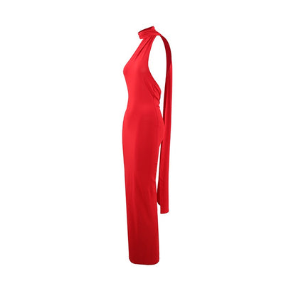 rückenfreies Neckholder Kleid, rot
