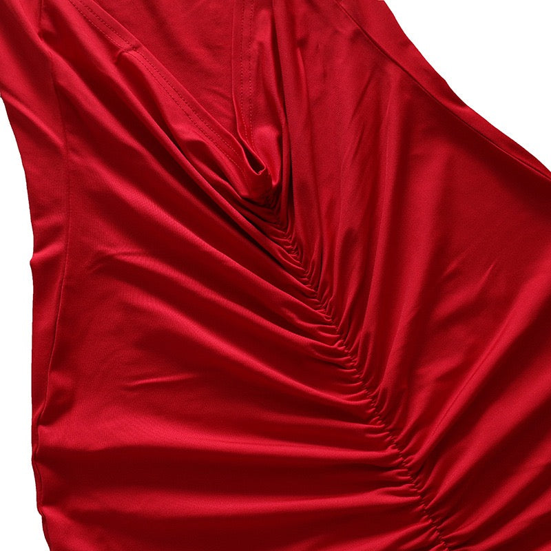 rückenfreies Neckholder Kleid, rot