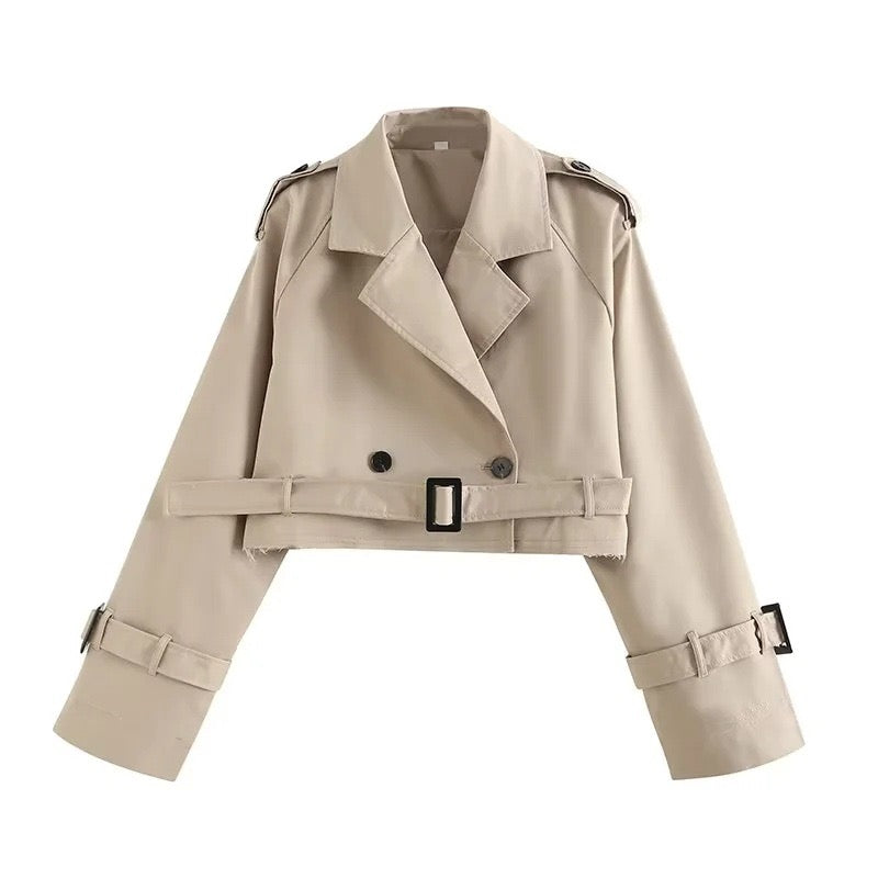 cropped Trenchcoat, beige