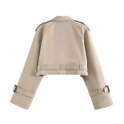 cropped Trenchcoat, beige