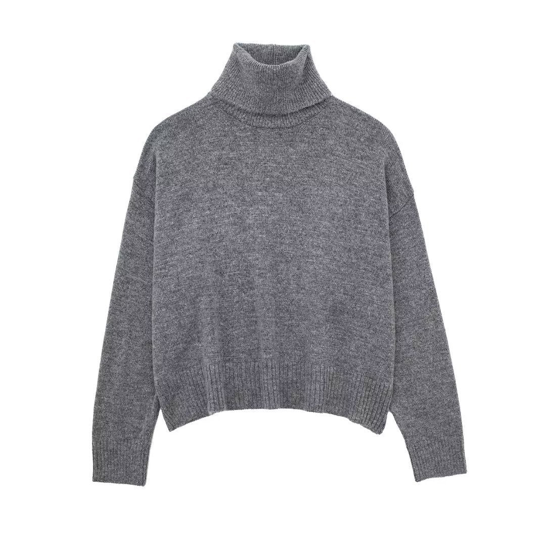 einfarbiges Pullover-Rock Set, grau