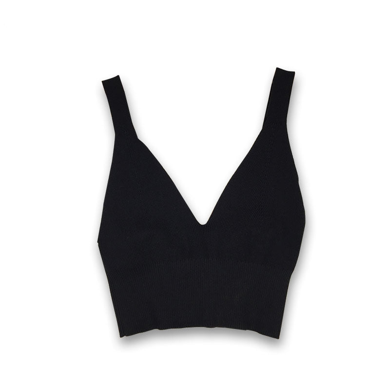 Bauchfreies Crop Top mit V-Ausschnitt