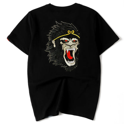 T-Shirt mit Stickmuster Monkey