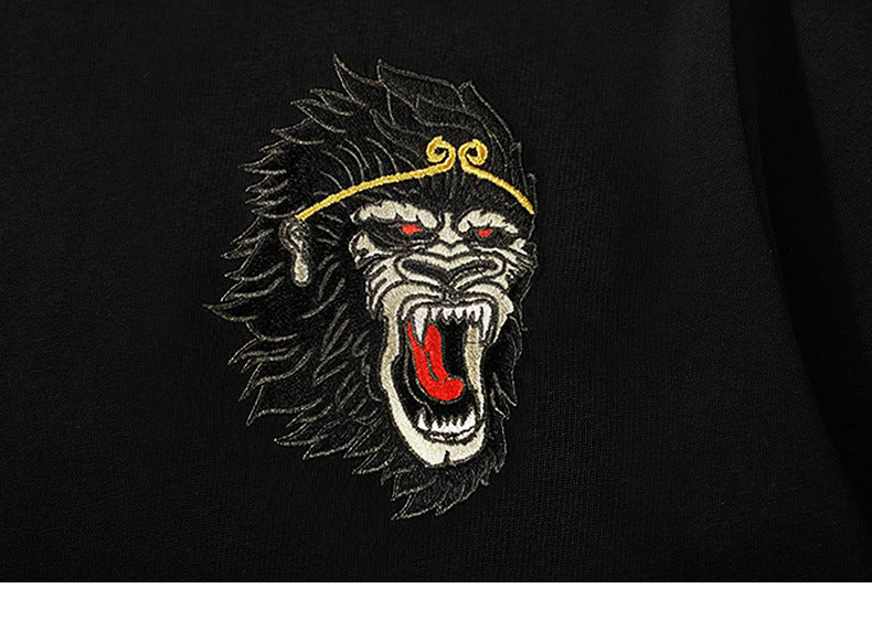 T-Shirt mit Stickmuster Monkey